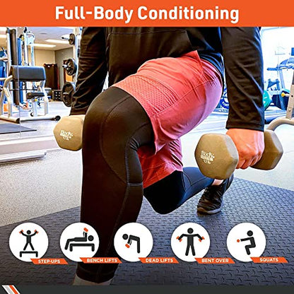 Body Sport Neoprene Dumbbell Weight - Latex-Free, Strength Training Equipment for Home Fitness & Gym Workouts - size: 7 pounds