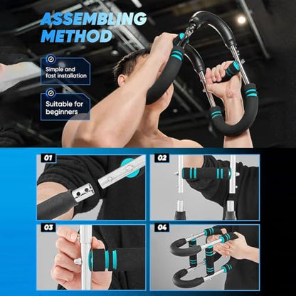 60-100LB Adjustable Portable Chest & Arm Exerciser - Full Body Strength Trainer with Detachable Design, Ergonomic Grip & Multi-Level Resistance for Home/Gym/Travel