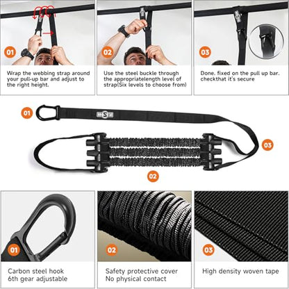 Innstar Pull Up Assistance Bands, Heavy Duty Resistance Band for Pull Up Assist, Adjustable Resistance 165-265lbs with Fabric Feet/Knee Rest, Pull Up Bands Assistance Bands - color: Upgrade Desert 165lbs