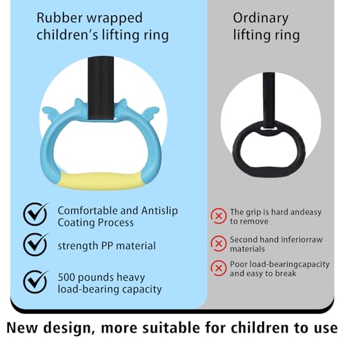 Gymnastics Rings, Children's Home Gym Equipment, Children's Adjustable Strap Strength Training Rings, Pulling Rings for Physical Training