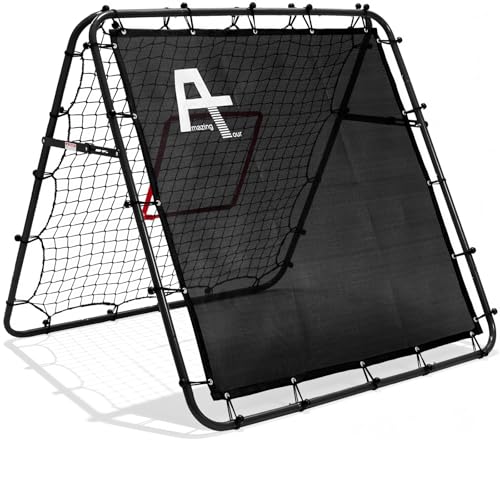 Adjustable Soccer Rebound Net | Double-Angle Soccer Trainer with Steel Frame | Portable Folding Rebounder for Passing & Shooting Practice | Outdoor Sports Equipment for Youth & Adult