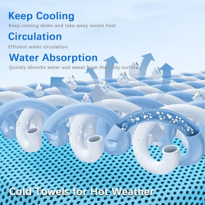 PAWPRO 4 Packs Soft Breathable Cooling Towels for Neck and Face(40"x12") - color: Multicolor
