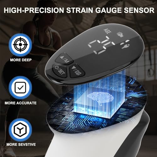 Digital Hand Grip Strength Tester, 198lbs/90kg Electronic Grip Dynamometer with Adjustable Handle & Backlit Display, Comfortable Grip Strength Meter for REHAB, Seniors, Sports & Home Use