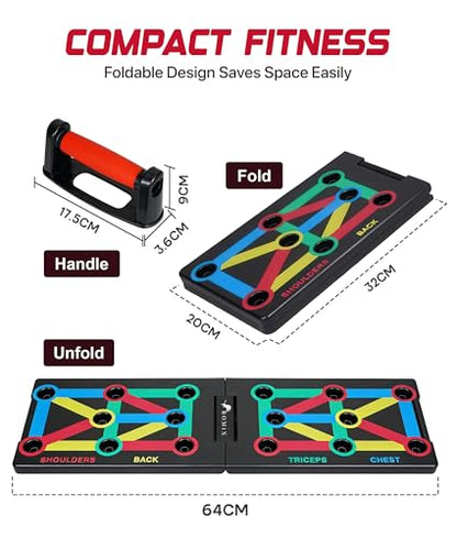 ROMIX Push Up Board for Men, Foldable Push Up Board, Multifunctional Pushup Stand, Muscle Board Rack Professional Strength Training Equipment for Man and Women at Home Gym Chest/Back/Abs Training