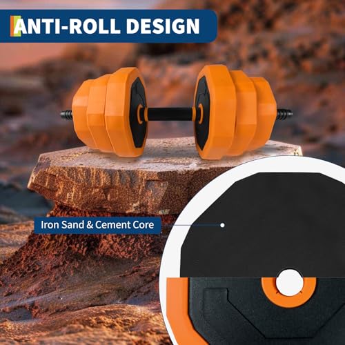 GarveeLife 4-in-1 Adjustable Dumbbell Set, Weight Set Used as Dumbbell, Barbell, Kettlebells & Push up Stand, Home Gym Fitness Exercise Equipment for Men Women - size: 88 LBS