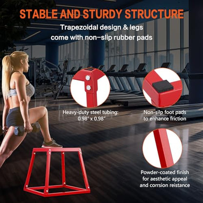 Plyometric Jump Box 3 Pcs Set, 12/18/24 inches Fitness Exercise Platform