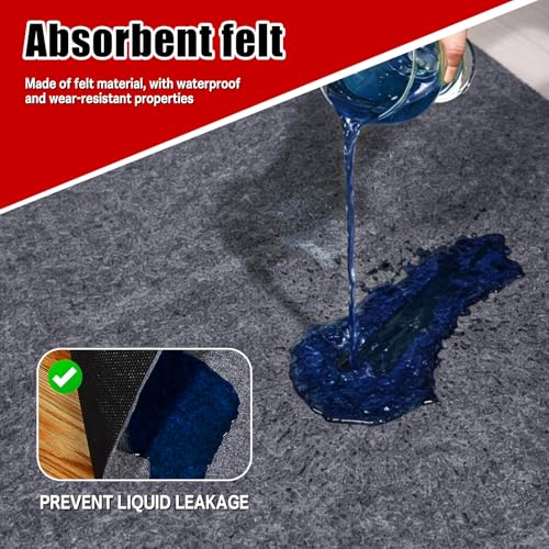 Garage Floor Mat 6x8 FT Waterproof Oil Spill Mat Non-Slip Backing Paking Mat for Under Car Washable Heavy Duty Floor Protector for Garage, Driveway - size: 6‘ x 8'