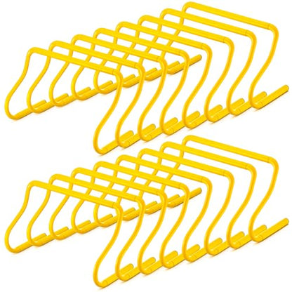 Seenelling 16 Pcs 12" Speed Agility Training Hurdles Large Size Detachable Agility Hurdles Hurdles Training Equipment Set for Athletes Soccer Basketball - color: Yellow
