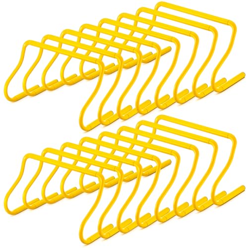 Seenelling 16 Pcs 12" Speed Agility Training Hurdles Large Size Detachable Agility Hurdles Hurdles Training Equipment Set for Athletes Soccer Basketball - color: Yellow