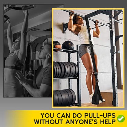 HOXWC Pull Up Assistance Bands, Adjustable Heavy Duty Resistance Band for Pull Up, 3 Pull Up Bands, Comfortable Fabric Feet/Knee Rest, Assistance Bands for Pull-Up, Home Fitness, Body Stretching - color: Black