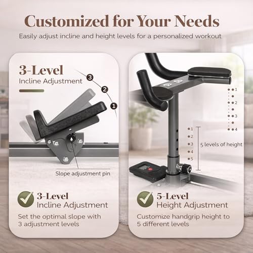 Happlee Crawling Machine for Adults Core Twist Trainer and Back Workouts with Counter 5 Height Settings 3 Angle Settings Home Gym Equipment