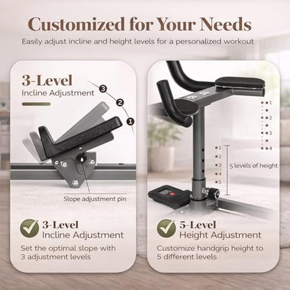 Happlee Crawling Machine for Adults Core Twist Trainer and Back Workouts with Counter 5 Height Settings 3 Angle Settings Home Gym Equipment