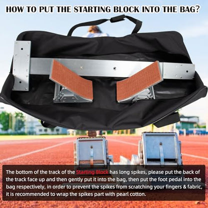 37.4in Foldable Duffle Bag Fits Starting Blocks with an Overall Length of Less Than 35 Inches Extra Large Travel DuffelTote GymBag with Zippers and Handles Sports Oxford Cloth Bags - style: 37.4in for Starting Blocks