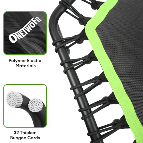 ONETWOFIT 42"/45" Rebounder Trampoline for Adults, Silent Mini Trampoline Indoor Exercise Fitness Trampoline Bungee Rebounder Workout Max Load 330lbs
