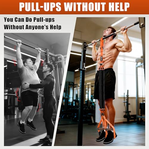 Pull Up Assistance Bands, Heavy Duty Resistance Bands with Handles, Exercise Band with Door Anchor, Adjustable Workout Band Set for Pull Up Bar, Full Body Strength&Muscle Training, Recovery, Home Gym