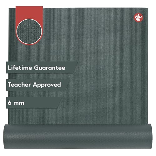 Manduka PROlite Yoga Mat 4.7mm | Lifetime Durability | Hygienic Construction | Teacher Approved - color: Black Sage, size: 79" x 24"