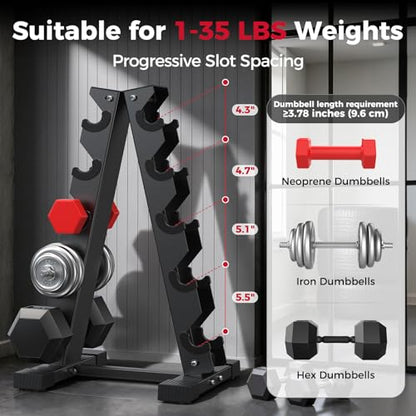 Dumbbell Rack Stand Only, Weight Rack for Dumbbells Compact A-Frame Home Gym Space Saver, 480/800 LBS Weight Capacity