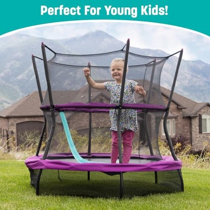 Skywalker Trampolines 60" No-Spring Design Mini Trampoline for Kids and Toddlers with Enclosure Net