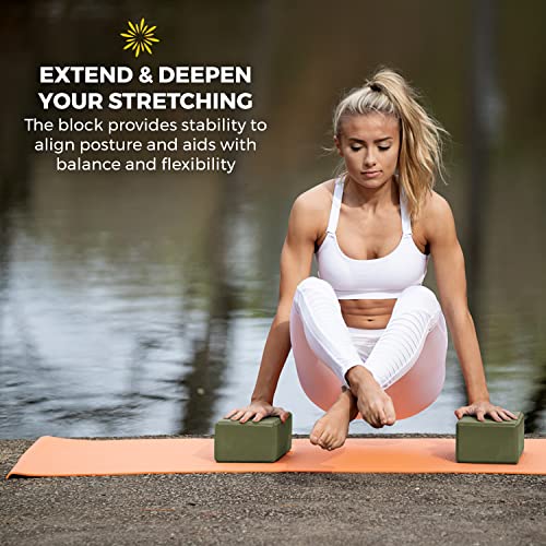 4" Yoga Block, 6 Pack Bulk EVA Foam Yoga Blocks, Firm and Supportive Yoga Brick, Balance Foam for Stretching, Pilates, and Workout, 4" x 6" x 9"