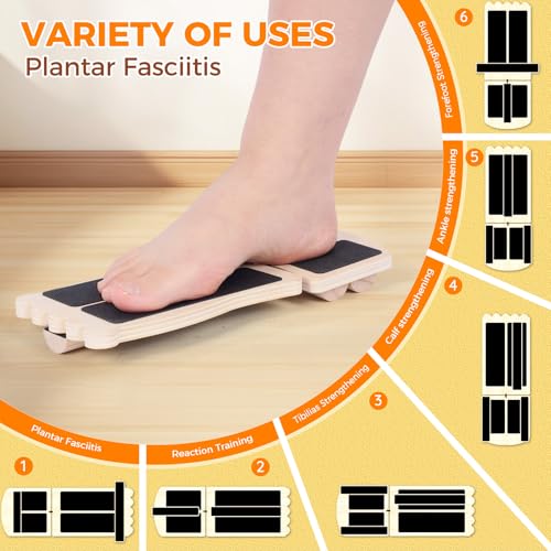 Ankle Strengthener & Ankle Balance Board, Used For Sprain Physical Rehabilitation and Relief of Plantar Fasciitis, Axis Board Pro - Includes Exercise Guide