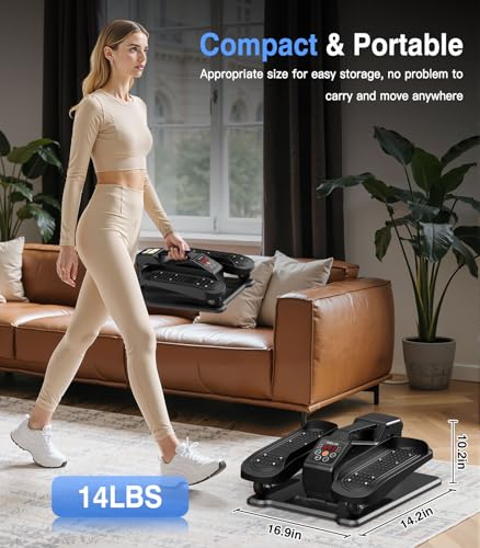 Under Desk Elliptical Machine, Portable Electric Elliptical Exercise Equipment with 12 Adjustable & 3 Automatic Speeds, Ellipse Leg Pedal Exerciser While Sitting for Seniors, Adults
