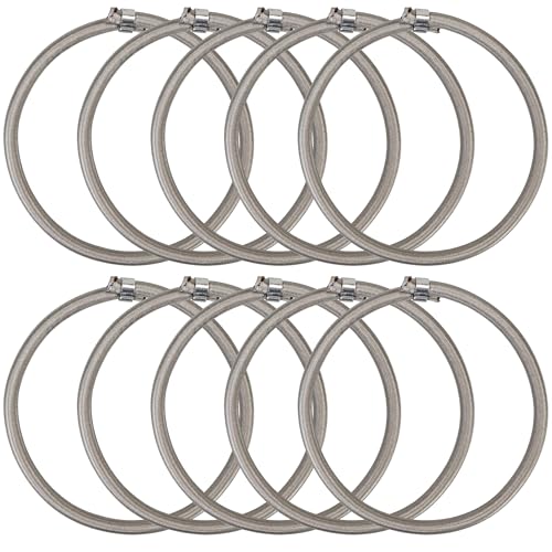 10Pcs Trampoline Bungee Cord Replacement Bands Elastic Rope Ties with Aluminum Buckle Accessories, 5 Inches Independent Cords for Tarp Canopy Exercise Fitness Rebounder Strap - Max Limit 300 lbs, Gray