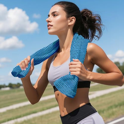 8-Pack Menjo Outdoors Cooling Towels for Neck & Face. Quick-Dry Workout Towels, Sweat-Wicking for Yoga, Gym, Running and Outdoors. Reusable Cooling Towel for Men & Women and Great for Hot Weather.