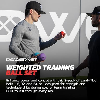 PowerNet Power Plyometrics Weighted Training Ball, Softball & Baseball Training Equipment, Weighted Baseballs to Increase Throwing Velocity - style: 3-Pack Kit