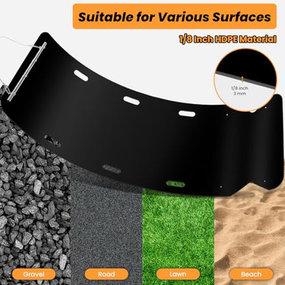 50"x114" Yard Drag Sled, 1/8 Inch Thickened HDPE 2200LBS Heavy Duty Yard Glider for ATV, UTV, Tractor, Utility Sled with Metal Pull Cables, Yard Drag Mat for Hauling Debris, Construction Materials
