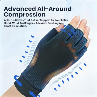 Big Mango 2 Pairs Copper Arthritis Gloves, Compression Gloves for Women Men Relieve Pain from Rheumatoid Arthritis, Carpal Tunnel, Swelling, Everyday Hands Support (Open Finger + Full Finger, Small) - color: Open Finger (1 Pair) & Full Finger (1 Pair), si
