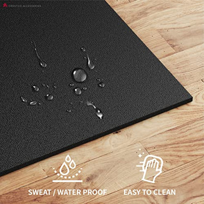 Double Mat Compatible with Peloton Bike, Row & Concept 2 Rowing Machine, Thickness 6mm, Bike Trainer Accessories, Mat Protect Hardwood Floor Carpet, for Home Gym Exercise