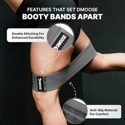 DMoose Fitness Hip Circle Band, Set of 3 Booty Bands for Women & Men, Cloth Resistance Bands to Exercise Butts, Glutes & Legs, Perfect for Yoga, Pilates, Strength Training & Home Gym Workout