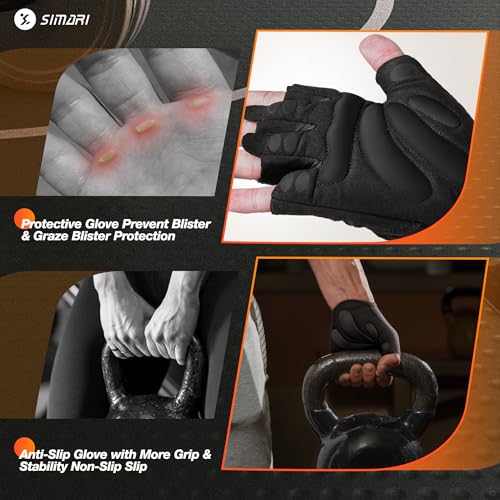 SIMARI Breathable Workout Gloves for Men and Women, Padded Weight Lifting Gloves with Great Grip, Full Palm Protection for Gym Training, Cycling, Weightlifting, Exercise, Crossfit, Climbing