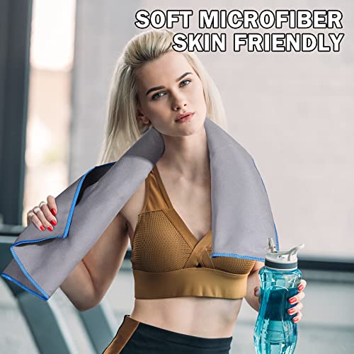 4 Sets Quick Dry Towels 8 Pcs Drying 2 Sizes Microfiber Travel Towel for Camping Beach Hiking Yoga Swim Camping Gym and Travel with Mesh Bag