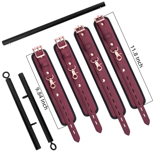 Spreader Bar Heavy Duty Stainless Steel Adjustable Bar with 4 pcs PU Cushioned Straps for Yoga, Pilates, Fitness Training, Home Gym Equipment and more.