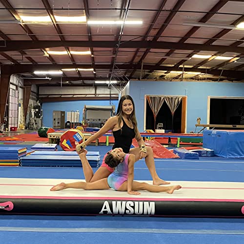 AWSUM Inflatable Gymnastics Mat, Tumble Track Air Mats with Pump - color: Blue/White, size: 13ft*3.3ft*8in(4*1*0.2M)