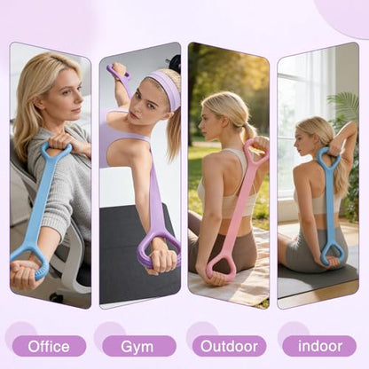 3pc Figure 8 Resistance Band, Arm Back Shoulder Exercise Bands, Elastic Rope Stretch Fitness Band, 8 Shaped Stretch Band for Chest Expander, Yoga Gym Fitness Pulling Rope