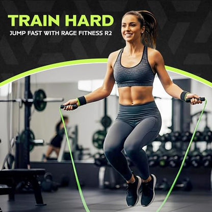Rage Fitness R2 Speed Jump Rope – Adjustable PVC Speed Rope with Smooth Bearing Handles for Beginners to Advanced, Fast Cardio & Efficient Workouts