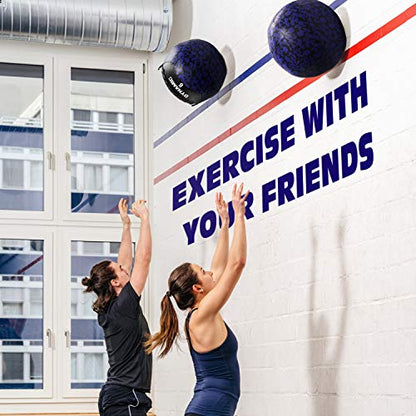 Yes4All Wall Ball, Soft Leather Weighted Iron Sand Ball for Dynamic Multifunctional Exercise, 6 LB - 30 LB - color: B. Soft Surface - Dynamic, style: A. 6LB