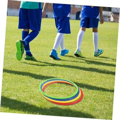 Yardwe 4Pcs Plastic Agility Training Rings for Soccer Football Training Equipment Hopscotch Circles Enhance Coordination Speed Drills