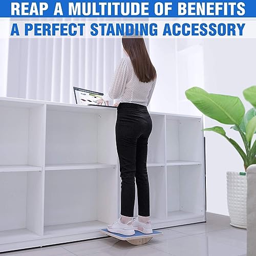 Yes4All 350LBS Professional Wooden Balance Board for Leg Workout, Anti-Slip Rocker Board, Wobble Board for Standing Desk - color: B. Blue
