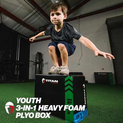 Titan Fitness Heavy Foam Plyometric Box - Pro-Duty HIIT Exercise Foam Plyo Step-Up, Box Squat, Home Garage Gym Training, Youth & Regular Sizes - style: 12 x 14 x 16 inch (Youth Size)