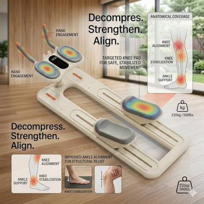 Crawling Training Machine Noiseless Spine Twist & Stretch Trainer Effective Waist & Spine Workout, 3 Adjustable Height LED Counter 230kg Capacity,Detachable,for Full-Body WorkoutWhite,57 in - color: White