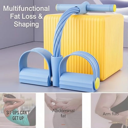 Multifunction 6-Tube Pedal Resistance Bands with Handles, Sit-up Puller, Yoga, Ab Workout, Home Gym Equipment, Full Body Exercise Trainer for Men & Women (Blue)