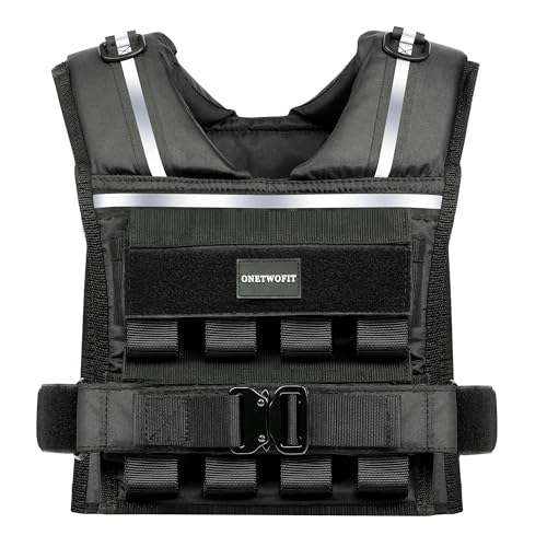 35lb/45lb Weighted Vest Men , Adjustable Rucking Vests for Walking with Reflective Stripe, 1.2" Ultra Thick Shoulder Padding Strength Training Workout Vest for Running GYM Home, Detachable Iron Weights - size: 2-45 LBS