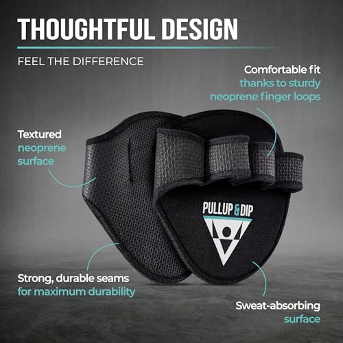 PULLUP & DIP Neoprene Grip Pads Lifting Grips, The Alternative to Gym Workout Gloves, Lifting Pads for Weightlifting, Calisthenics & Powerlifting, No More Sweaty Gym Gloves