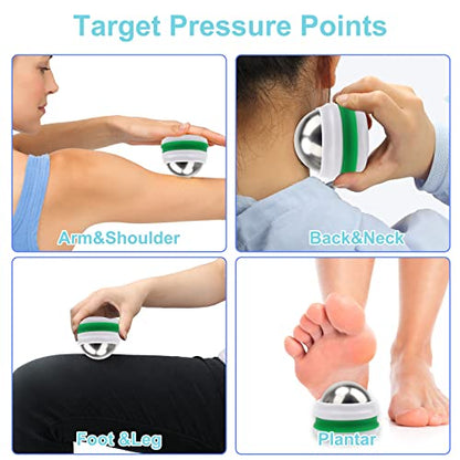 Cold Massage Roller Ball, Cold Therapy Relief, Free Rolling Removable Gel Ball Deep Tissue Massage Pain Relief, Great Tool for Back/Neck Pain, Muscles Recovery and Inflammation
