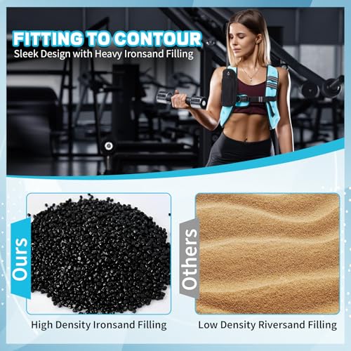 10 lb Weighted Vest Set for Women, Rucking Weighted Vest with 2x2lb Ankle Weights, Reflective Stripes, Arm Pocket, No Bounce for Running, Walking, Strength Training Weight Loss
