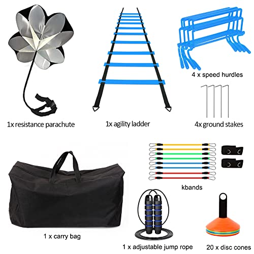 HOTOOLME Agility Training Equipment Set, Soccer Training Equipment for Kids,Football Training Equipment,Agility Ladder Speed Training Equipment