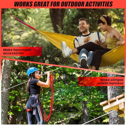 18MM Nylon Climbing Slings Runners 23 kN Strong Webbing Straps for Rock Climbing, Rappelling, Swing, Yoga Hammock etc - color: 2PCS Red, size: 24inch/60cm